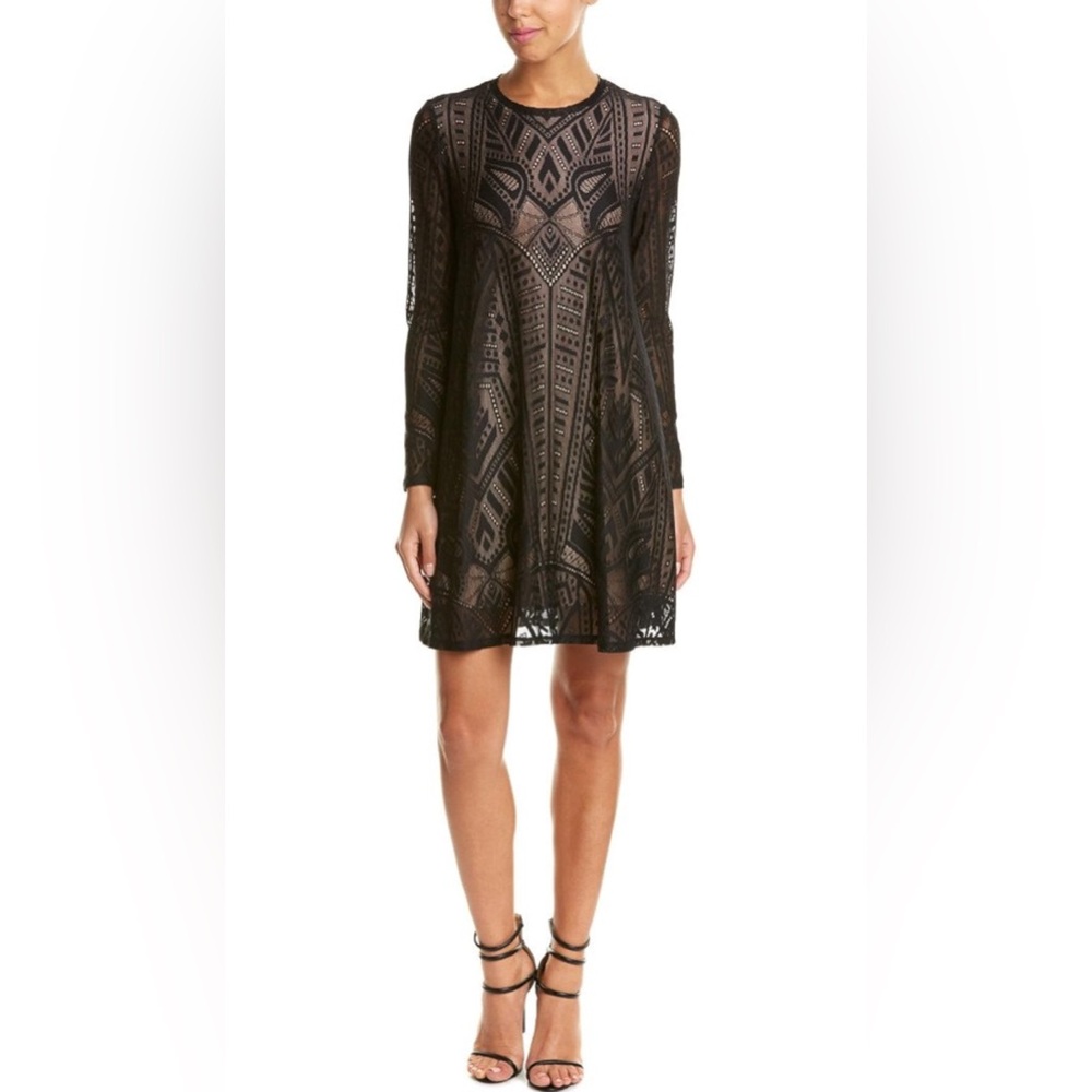 BCBGMax Azria Women's Natyly Long Sleeve a Line Dress Size Small